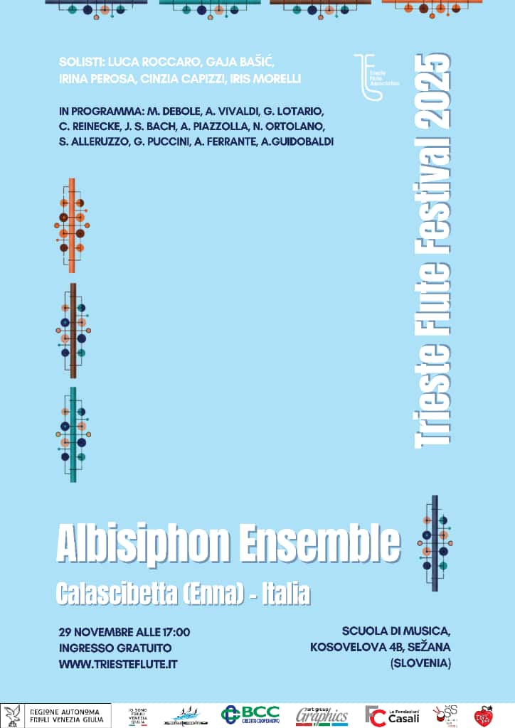 Locandina Albisiphon Ensemble Trieste Flute 29-11-2025