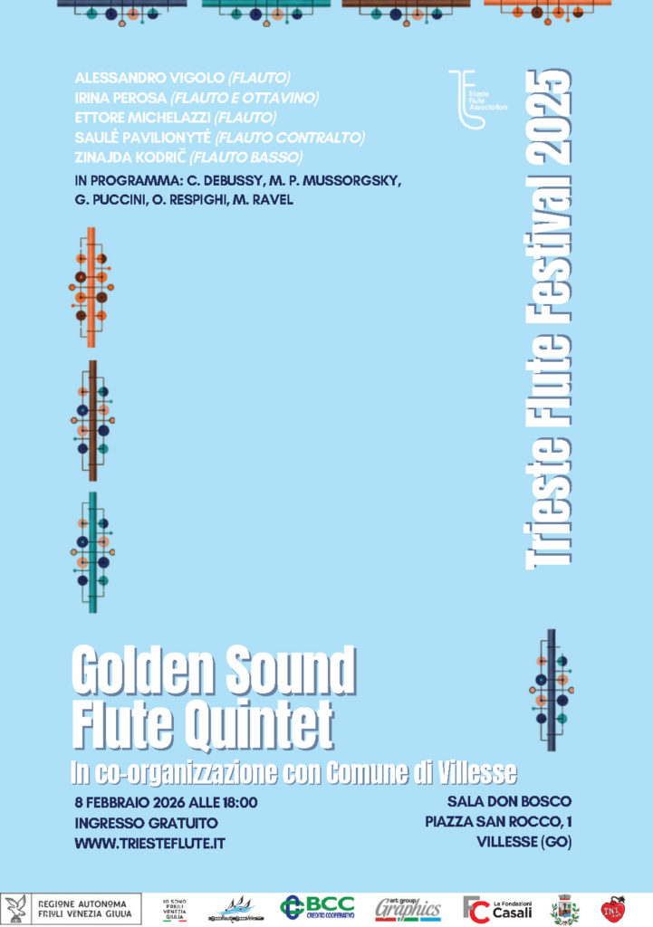 Concerto Golden Sound Flute Quintet a Villesse, 8 febbraio 2026