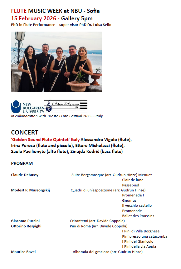 Locandina Golden Sound Flute Quintet a Sofia